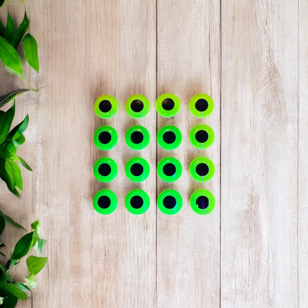 3D OČI FLUO LIME 6MM-20KS