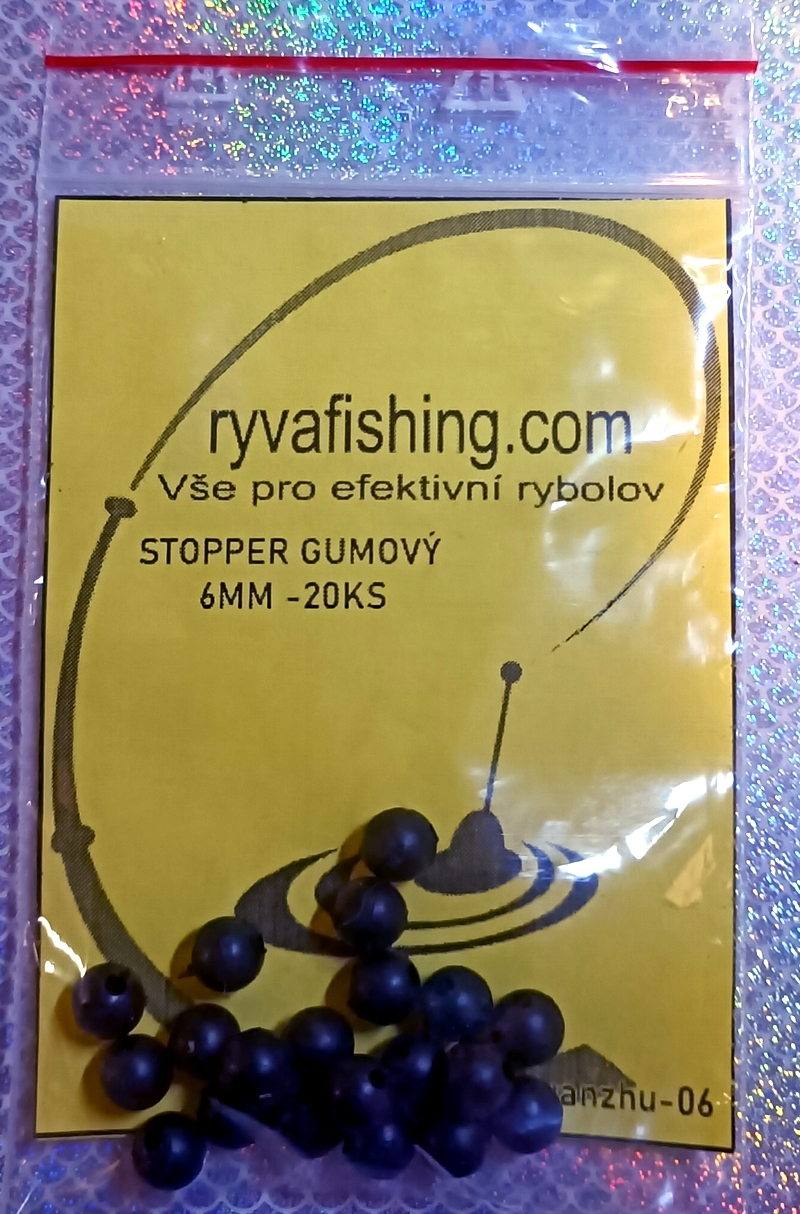 RYVAFISHING-STOPPER GUMOVÝ 6MM -20KS 