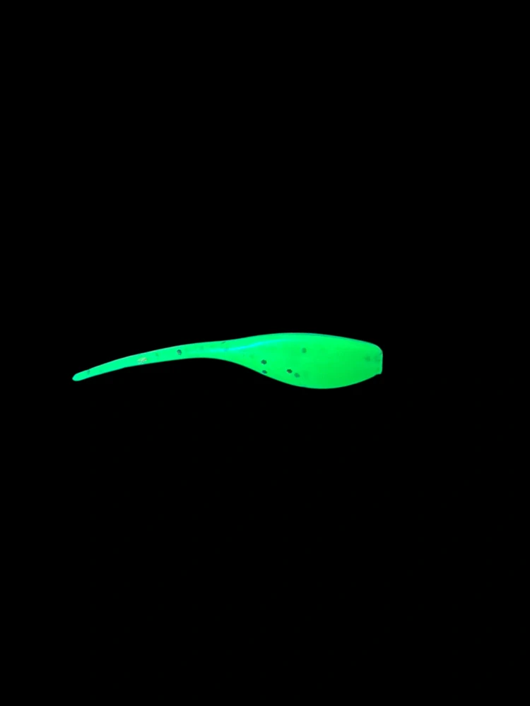 BABY SHAD TROUT FLUO GREEN RED GLITER  2,5" (6,35CM) 10KS 