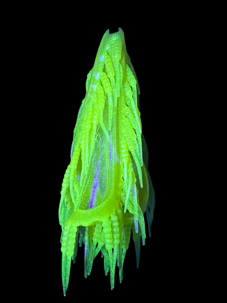 RYVALURES - DANCING WAXIE 2" GOLDFL+MICRO GLITER FLUO YELLOW 10KS