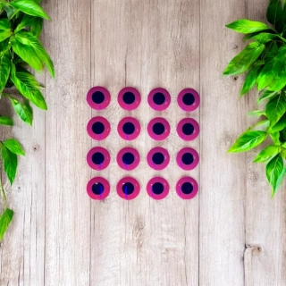 SAMOLEPÍCÍ OČI 3D FLUO RED-8MM 20KS 