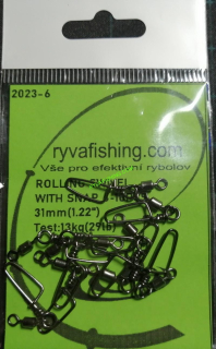 RYVAFISHING-OBRATLÍK PEVNOSTNÍ S KARABINOU VEL.6-10KS 