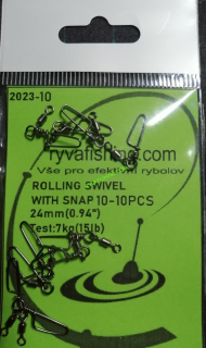 RYVAFISHING-OBRATLÍK PEVNOSTNÍ S KARABINOU VEL.10-10KS 