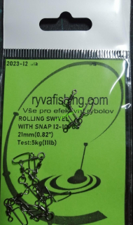 RYVAFISHING-OBRATLÍK PEVNOSTNÍ S KARABINOU VEL.12-10KS 