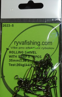RYVAFISHING-OBRATLÍK PEVNOSTNÍ S KARABINOU VEL.5-10KS 