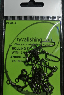 RYVAFISHING-OBRATLÍK PEVNOSTNÍ S KARABINOU VEL.4-10KS 