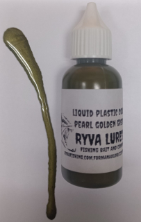 RYVALURES-LIQUID PLASTIC COLOR PEARL GOLDEN GREEN 30ML.