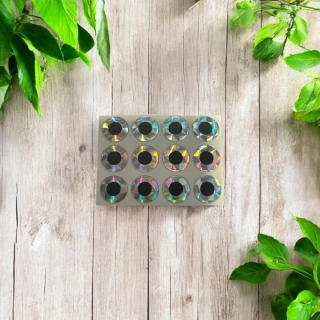 SAMOLEPÍCÍ 2D OČI SILVER-6MM 20KS