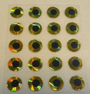 SAMOLEPÍCÍ 2D OČI GOLD-6MM 20KS