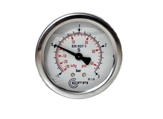 GLYCERINOVÝ VAKUOMĚR 63MM ZADNÍ NAPOJENÍ 1/4