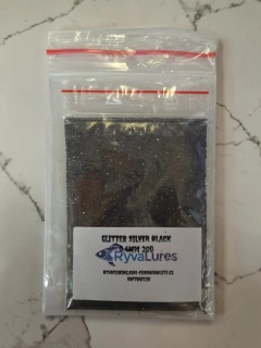 RyvaLures Glitr Stříbro-Černý 0,4 mm (20 g)